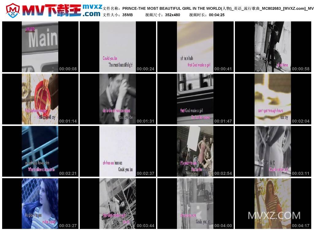 PRINCE-THE MOST BEAUTIFUL GIRL IN THE WORLD(人物)_英语_流行歌曲_MC802683